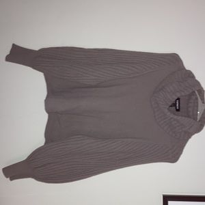 Express medium size brown sweater with balloon sleeves in good condition